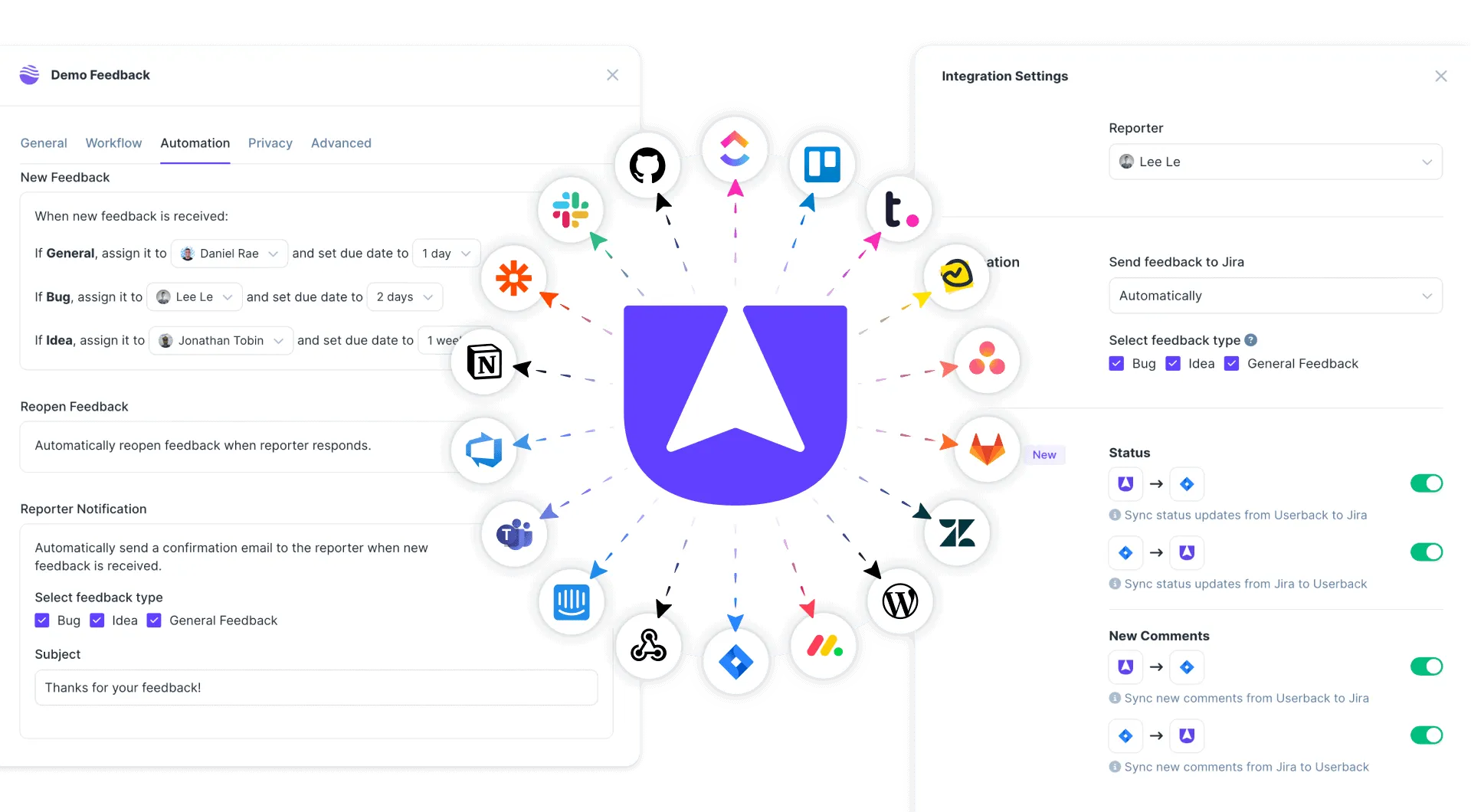 Userback automate feedback management