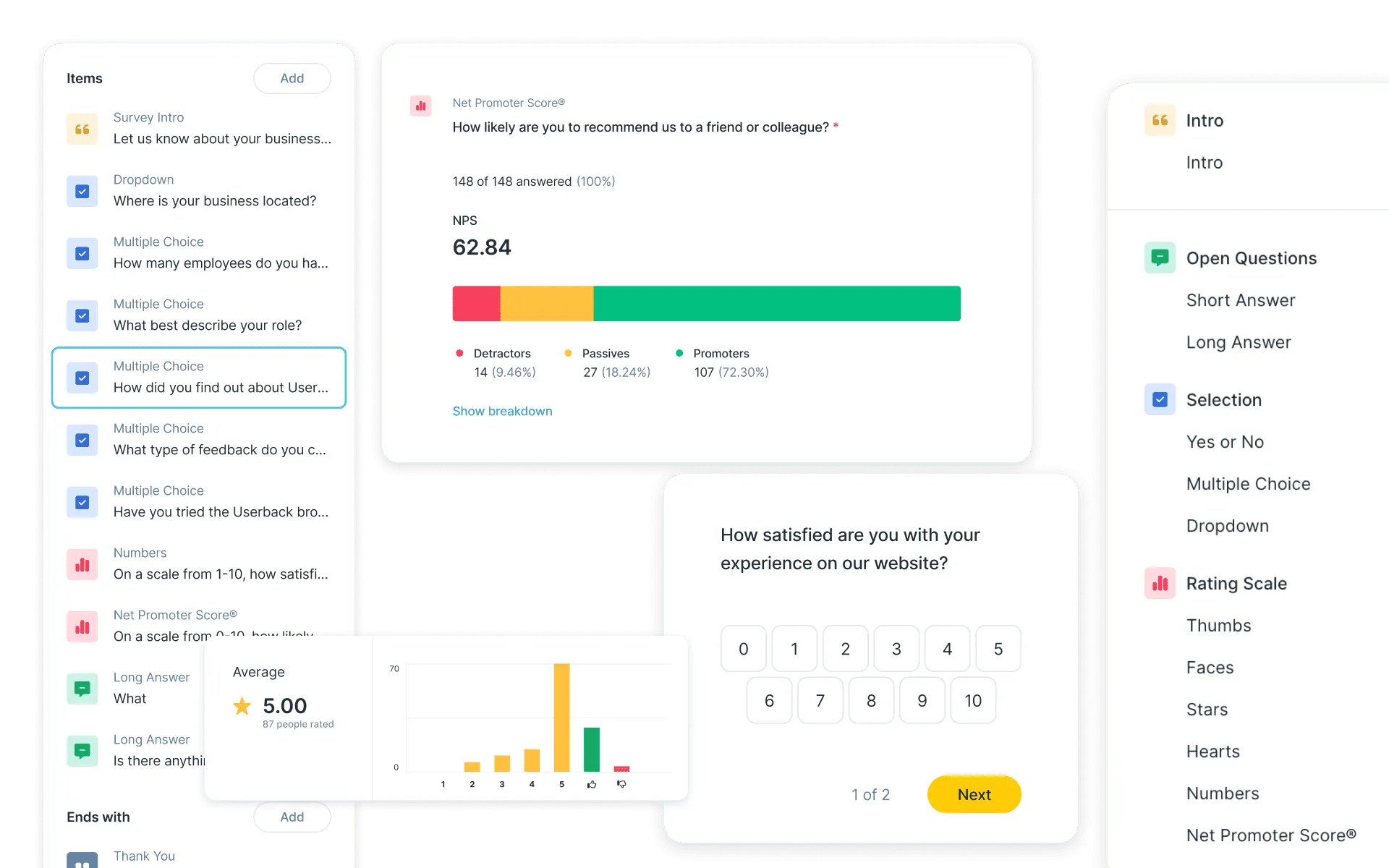 Userback user survey hero